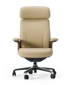 Johnson - Modern Beige Leather Executive Office Chair